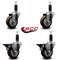 Service Caster 3.5'' Maroon Poly Wheel Swivel 1-1/8'' Expanding Stem Caster Set 2 Brakes, 4PK SCC-EX20S3514-PPUB-MRN-2-PLB-2-118 - alternate 3